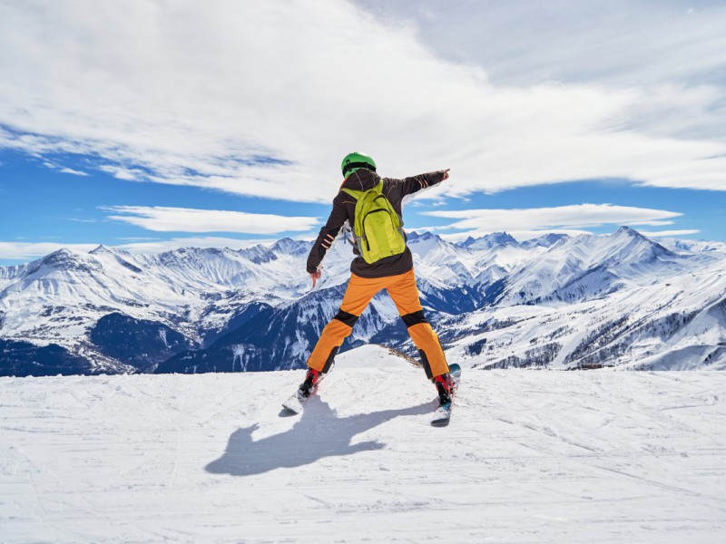 skier in Les Sybelles